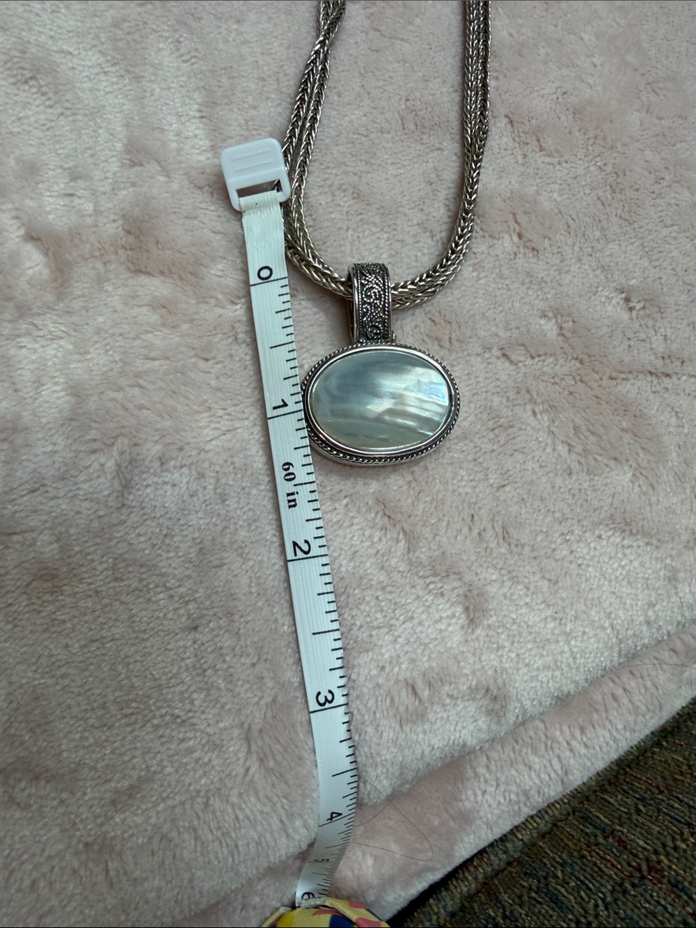 LORI BONN Sterling Silver Mother-of-Pearl Oval Pendant Double Strand Necklace - Picture 8 of 15